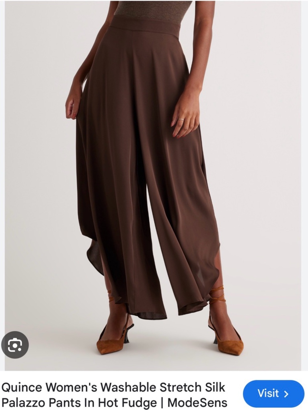 Quince Silk Palazzo pants - stretch waist, M. Please see description